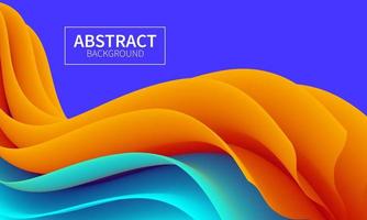 3d flow shape design. Abstract colorful fluid wave background. Vector template for cover, website, flyer, landing page