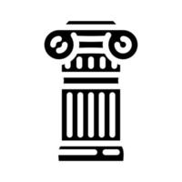 columna edificio antiguo glifo icono vector ilustración