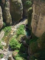 RONDA, ANDALUCIA, SPAIN, 2014. View of the gorge at Ronda Andalucia Spain on May 8, 2014 photo