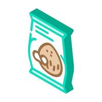coconut chips snack isometric icon vector illustration