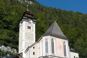 Hallstatt, Austria, 2017. View of the Maria Hilf Pilgrimage Church in Hallstatt photo