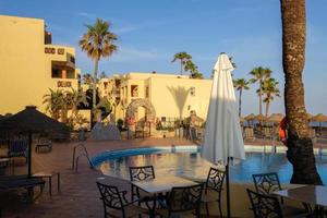 CALAHONDA, ANDALUCIA, SPAIN, 2014. Evening sunshine at Dona Lola holiday resort in Calahonda Spain on May 8, 2014 photo