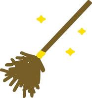 magic broomstick sweeping vector