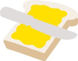 buttered slice of toast vector