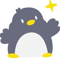 cute christmas penguin with star vector