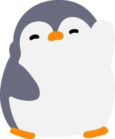 lindo pingüino navideño saludando vector