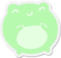 cute cartoon frog sticker vector