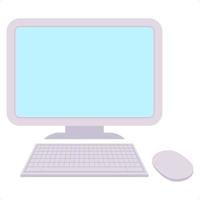 computer with wireless mouse and keyboard vector