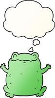 cartoon toad and thought bubble in smooth gradient style vector