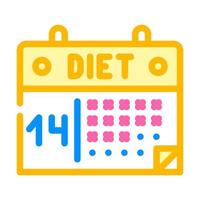 calendar diet color icon vector illustration color