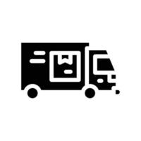 truck cargo delivering glyph icon vector illustration