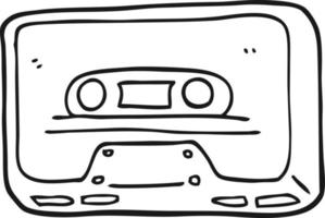 cartoon old tape cassette vector