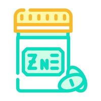zinc pills trace elements color icon vector illustration