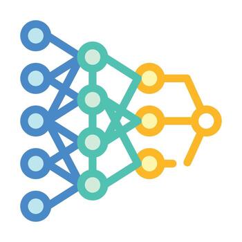 program hierarchy artificial intelligence color icon vector illustration