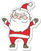 sticker of a cartoon happy santa claus vector