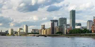 London, UK, 2014. Various styles of buildings along the River Thames photo