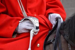 London, UK, 2013. Lifeguard of the Queens Household Cavalry on duty in London photo