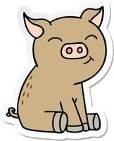 sticker of a quirky hand drawn cartoon pig vector