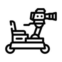 operator cart with video camera line icon vector illustration