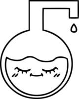 line drawing cartoon science experiment vector