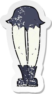 retro distressed sticker of a cartoon vampire legs