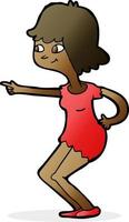 cartoon girl pointing vector