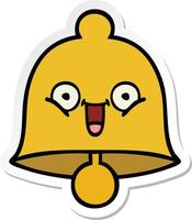 sticker of a cute cartoon bell vector