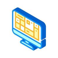 table of operating system isometric icon vector illustration