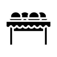 dishes on tables glyph icon vector illustration