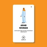 Arab Woman Wearing Hijab Cultural Clothes Vector