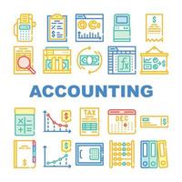 Accounting And Finance Collection Icons Set Vector Illustrations