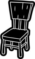 cartoon icon drawing of a  wooden chair vector