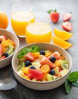 Healthy fresh fruit salad in a bowl photo