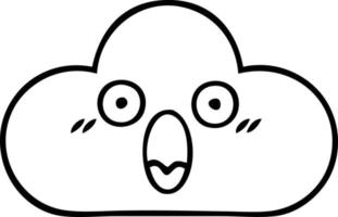 line drawing cartoon white cloud vector