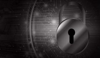 Closed Padlock on digital background, cyber security vector