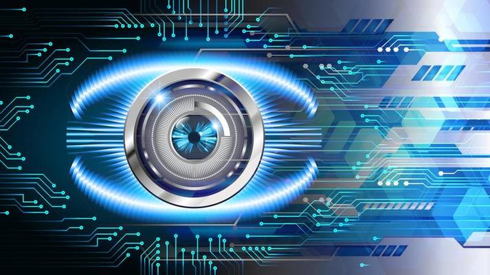 eye cyber circuit future technology concept background