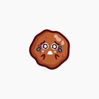 cute character soil very sad and cry smile isolated in white background, simple cute mascot soil character vector