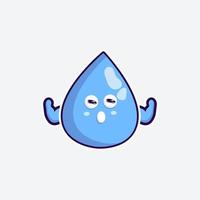 lindo personaje agua expresión divertida muy fuerte en fondo blanco vector