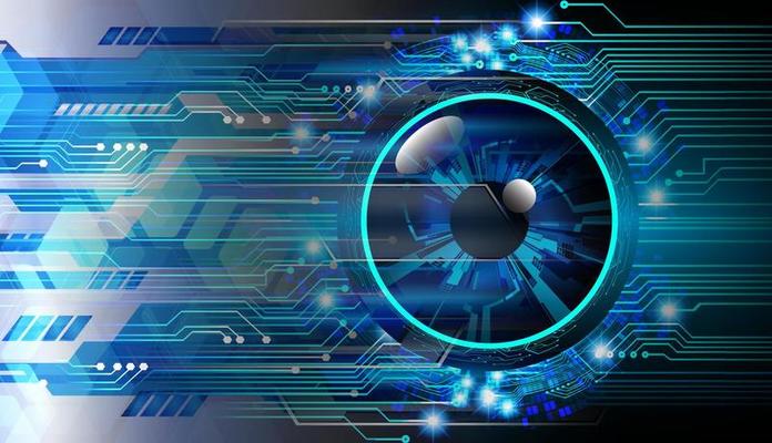 eye cyber circuit future technology concept background