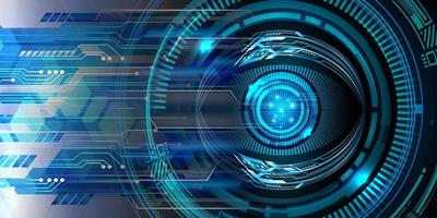 eye cyber circuit future technology concept background vector