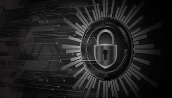 Closed Padlock on digital background, cyber security vector