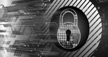 Closed Padlock on digital background, cyber security vector