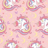 Seamless unicorn pattern vector