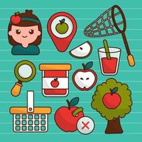 Apple Picking Icon Collections vector