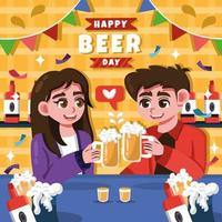 celebra la fiesta del día de la cerveza con tu pareja vector