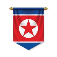 3d realistic pennant with flagn vector