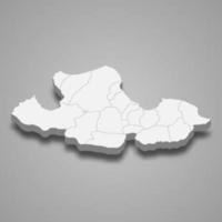 3d isometric map of Samsun is a province of Turkey vector