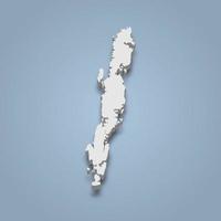 3d isometric map of Great Andaman is an archipelago in India vector