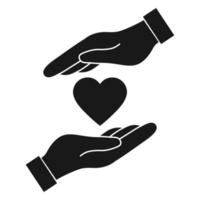 Heart in hand icon vector