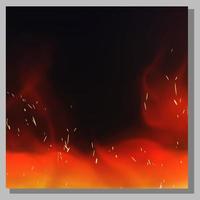 llamas de fuego quemando chispas al rojo vivo fondo abstracto realista para publicación en redes sociales vector